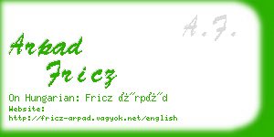 arpad fricz business card